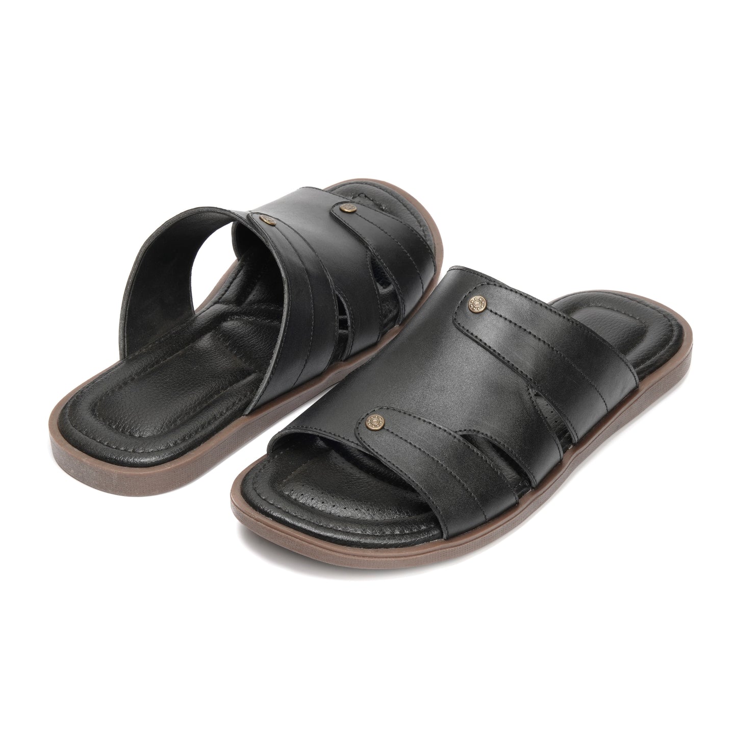 704-Black Chappal style Pure Cow Leather Shoes Trending shoes - DeVogue