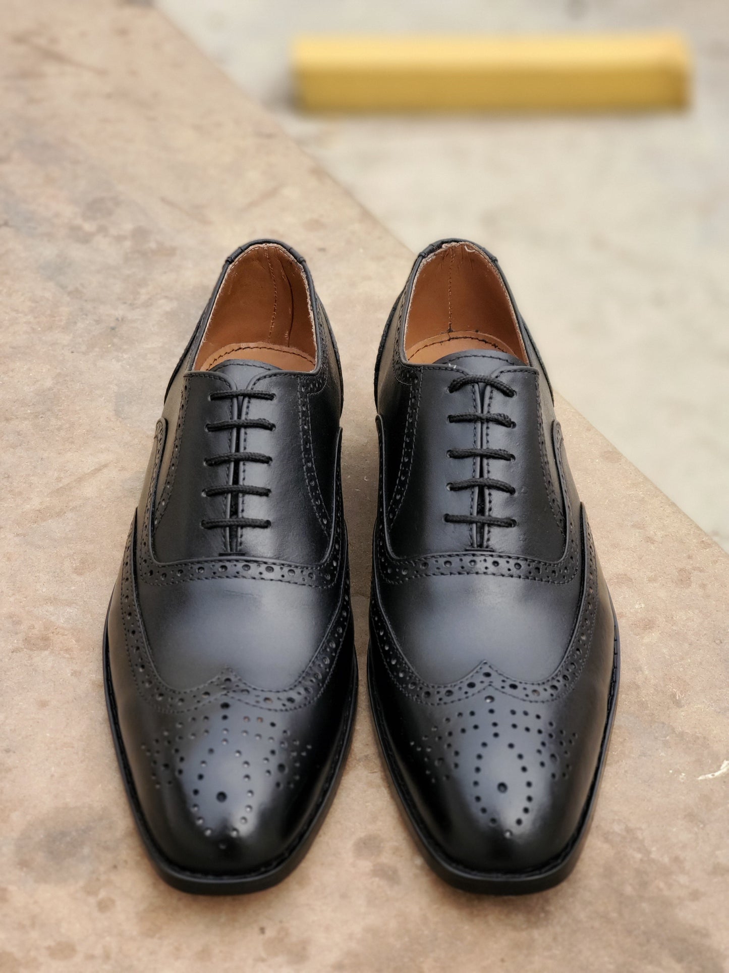 Royal Black Brogue laced shoe - DeVogue