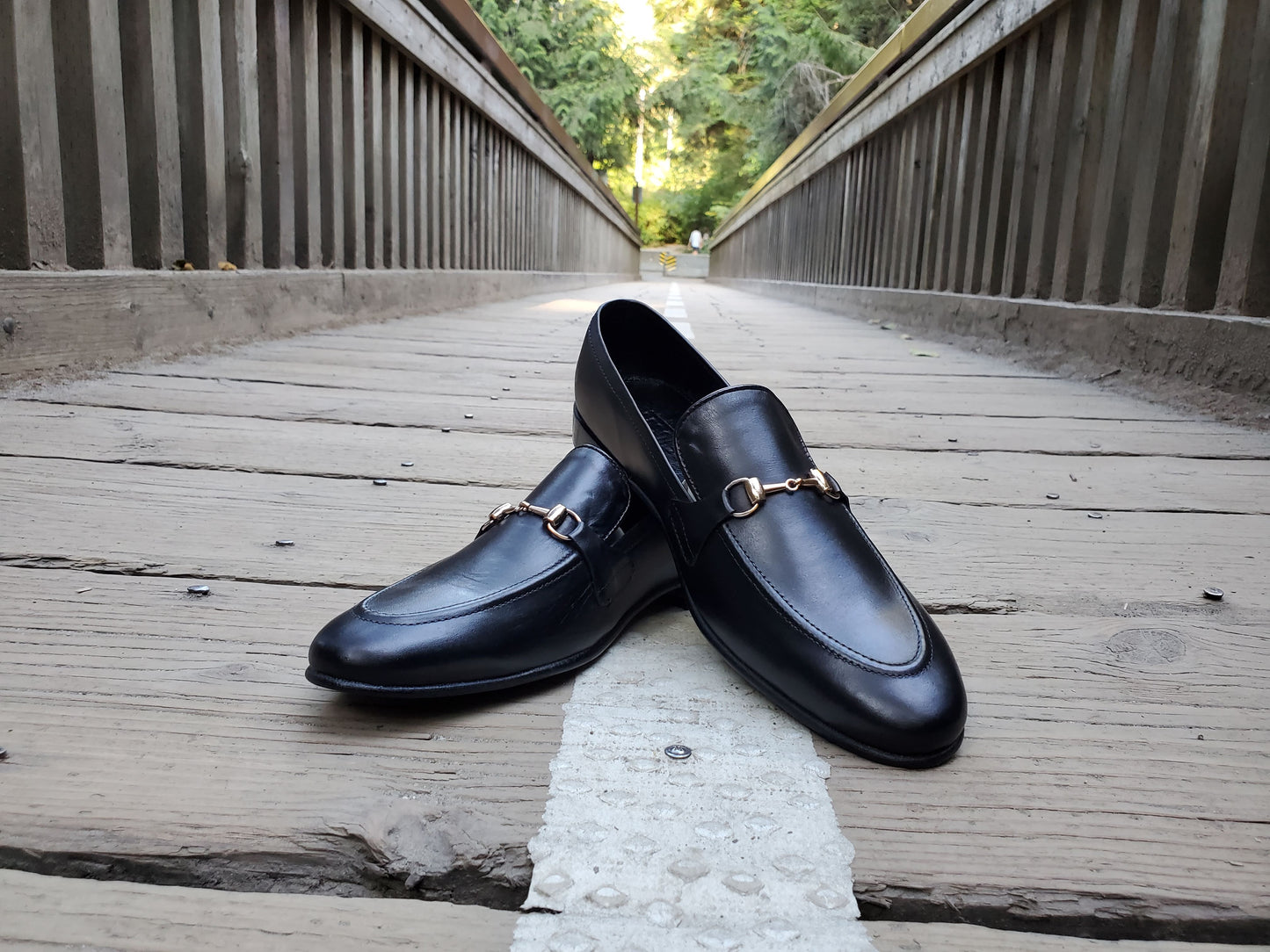 SKU:4001-Black Cow Leather Formal Loafer Style - DeVogue