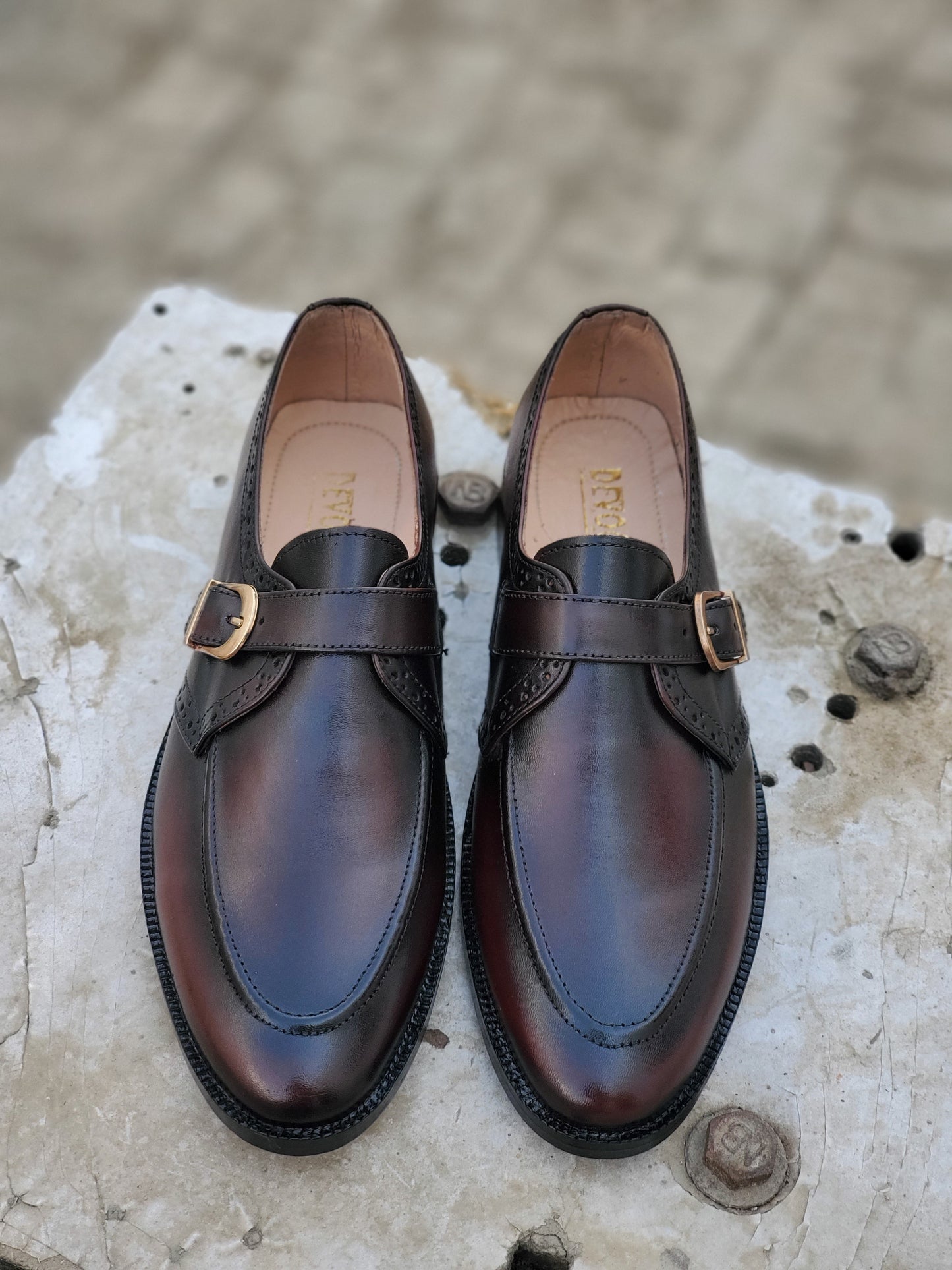 5005-Maroon Analine Premium Formal leather loafers - DeVogue