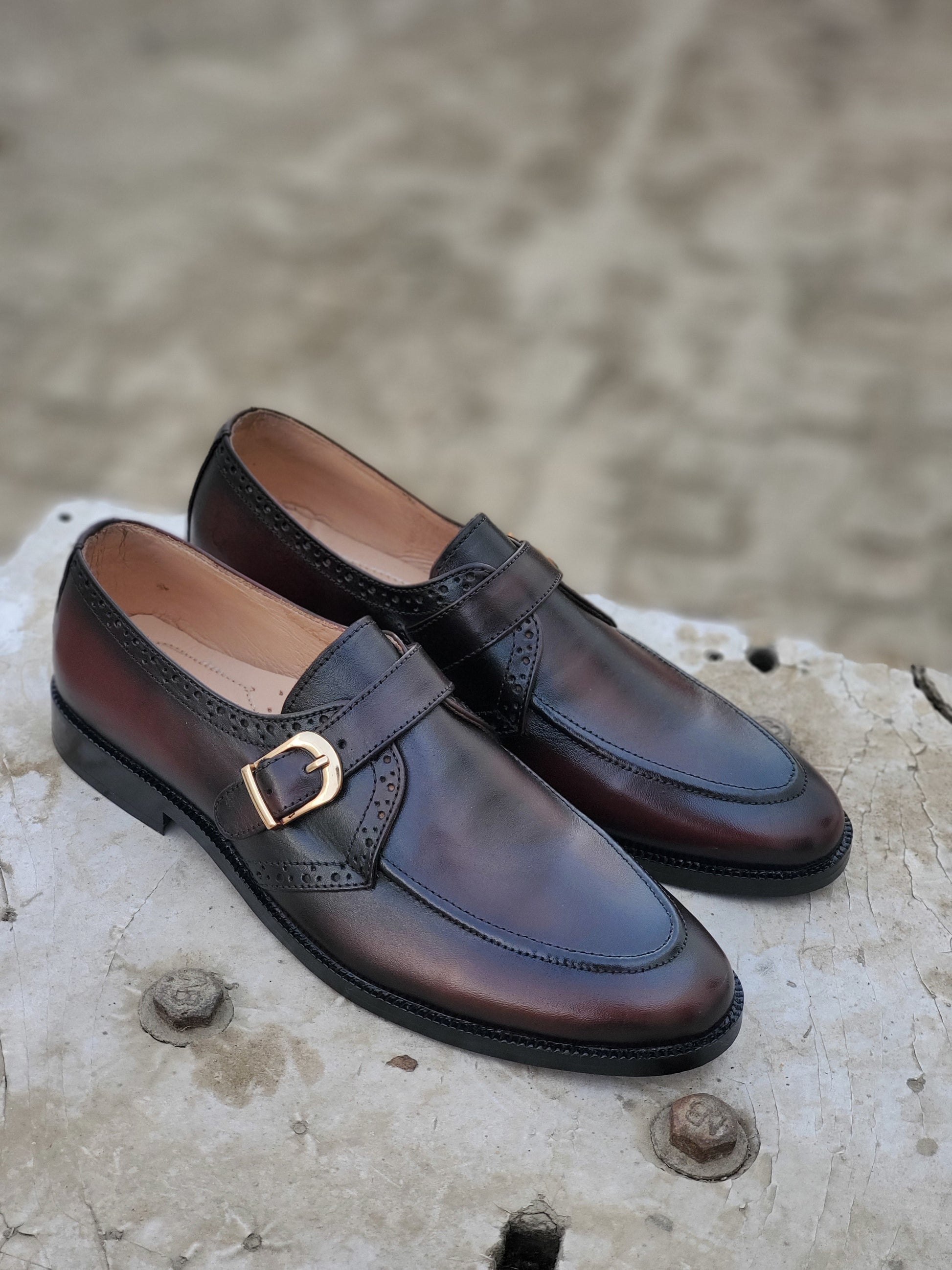 5005-Maroon Analine Premium Formal leather loafers - DeVogue