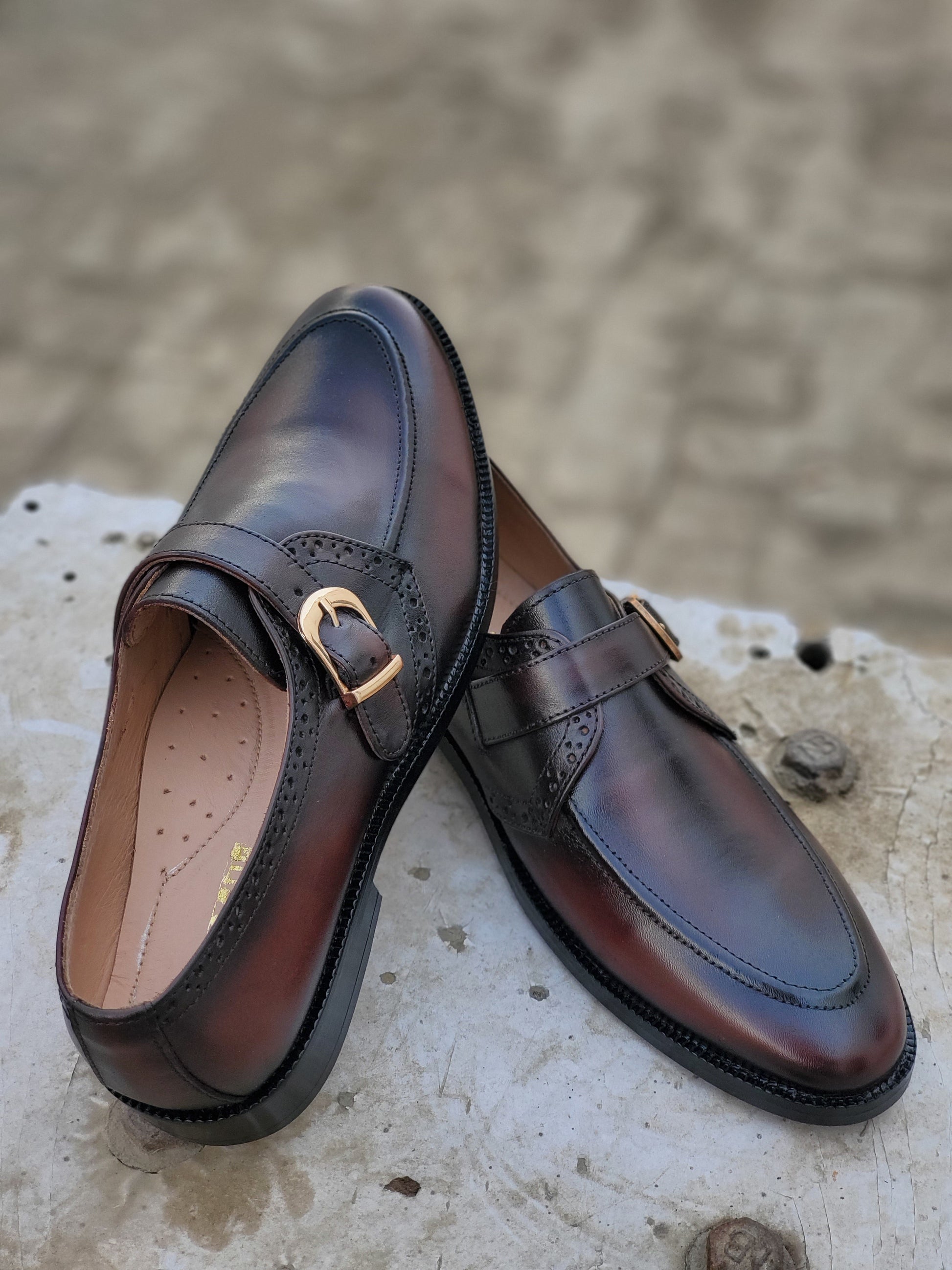 5005-Maroon Analine Premium Formal leather loafers - DeVogue