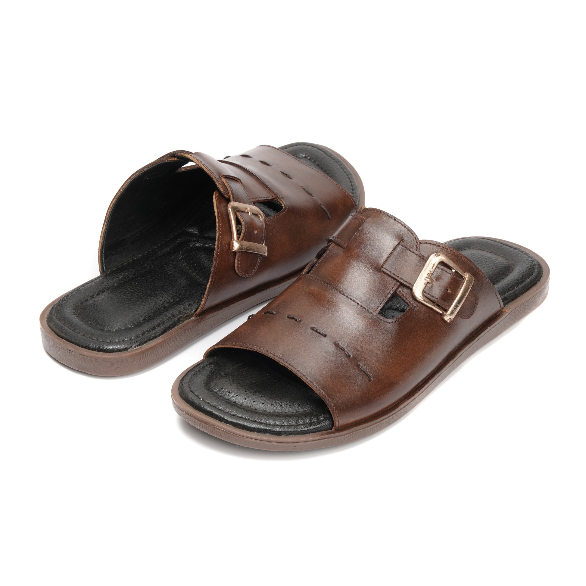 703-Brown Chappal style Pure Cow Leather Shoes Trending shoes - DeVogue