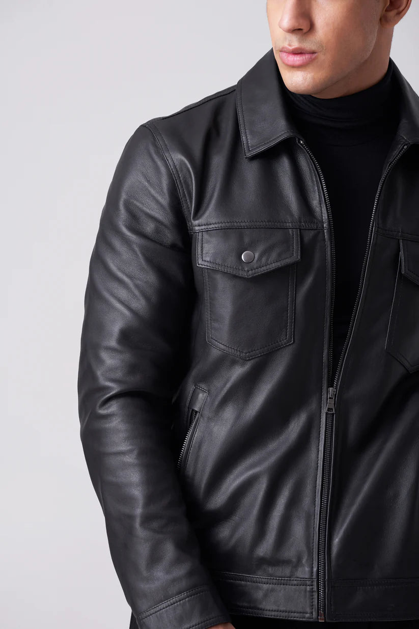 Trucker Leather Jacket