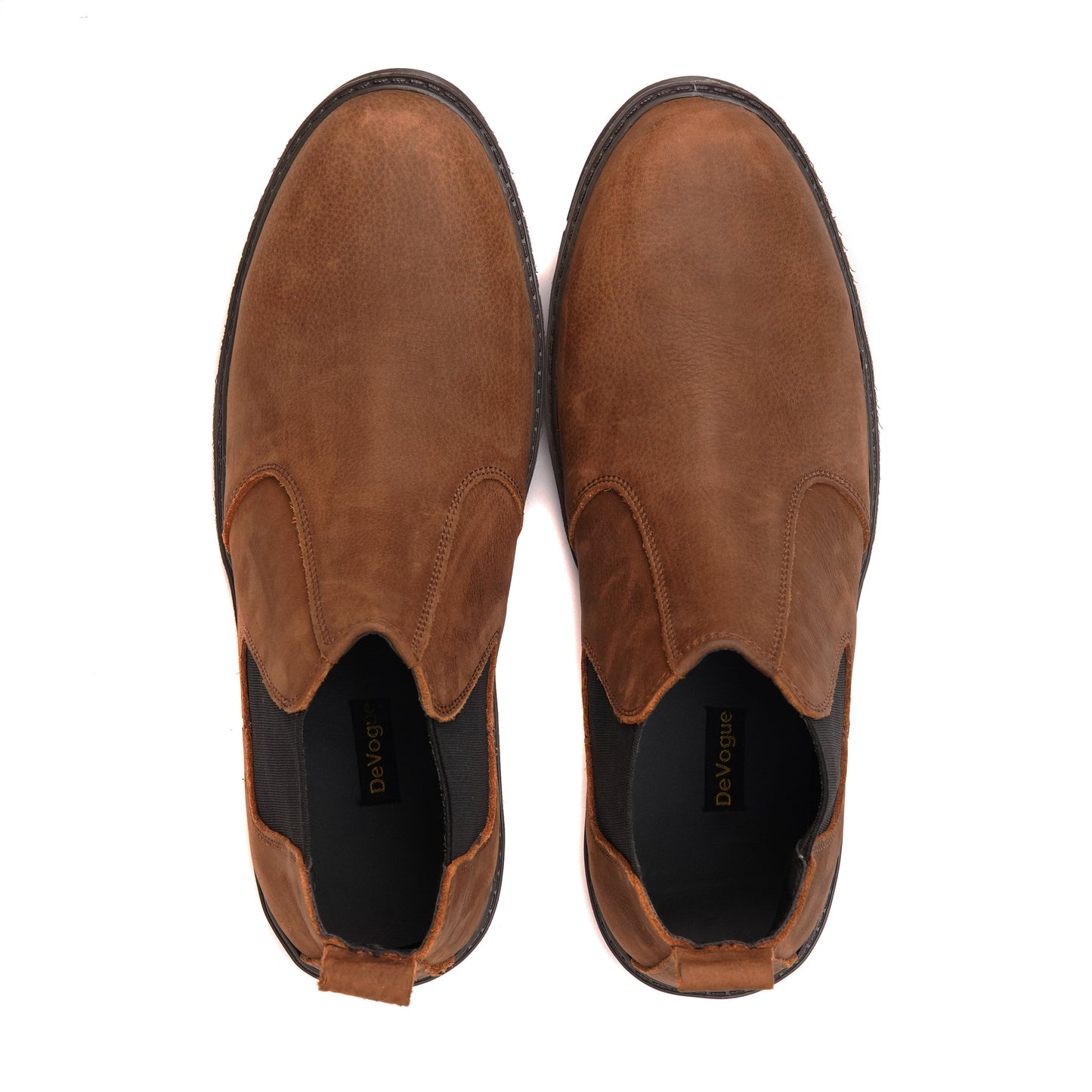 8017-Brown Mild Chelsea Boots - DeVogue