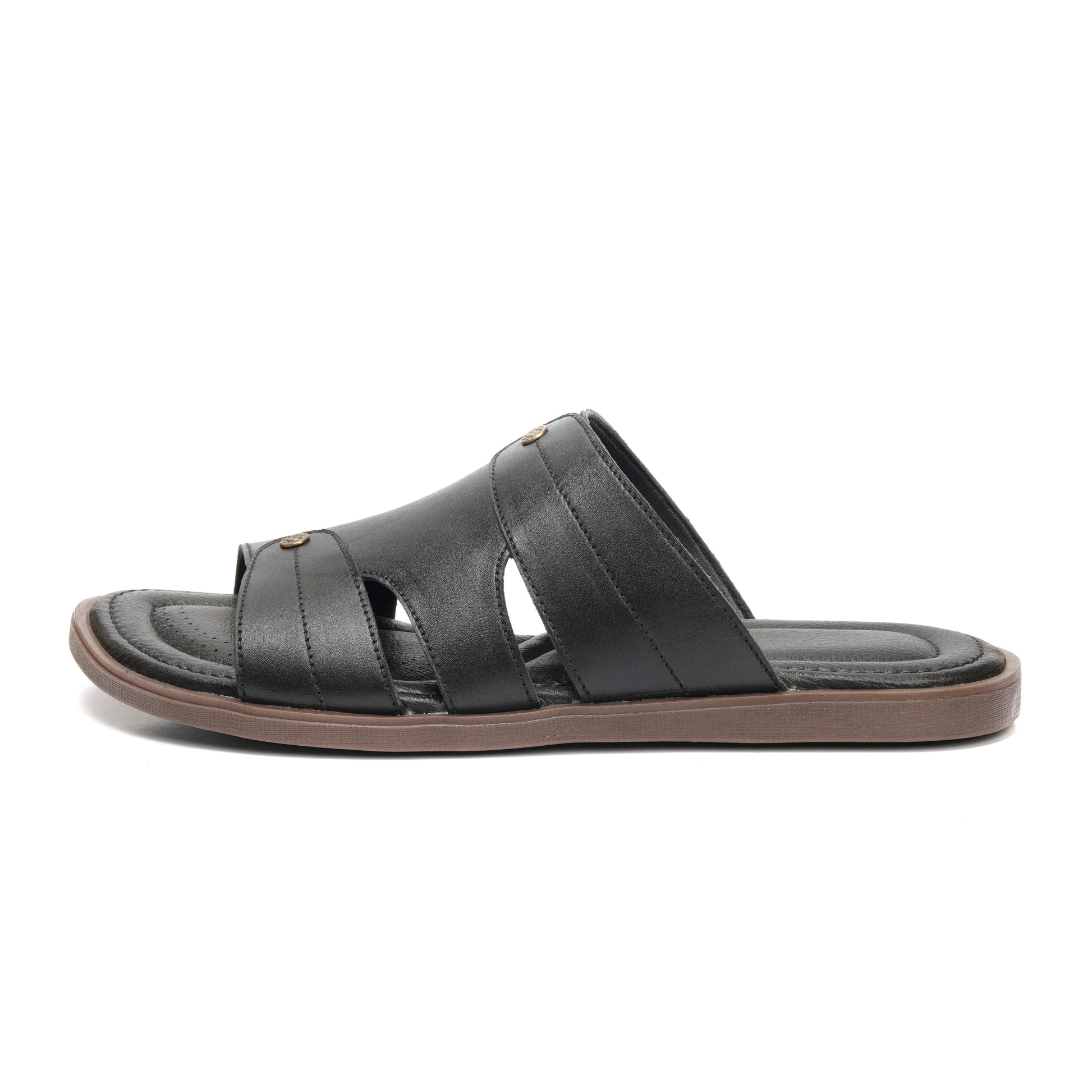 704-Black Chappal style Pure Cow Leather Shoes Trending shoes - DeVogue