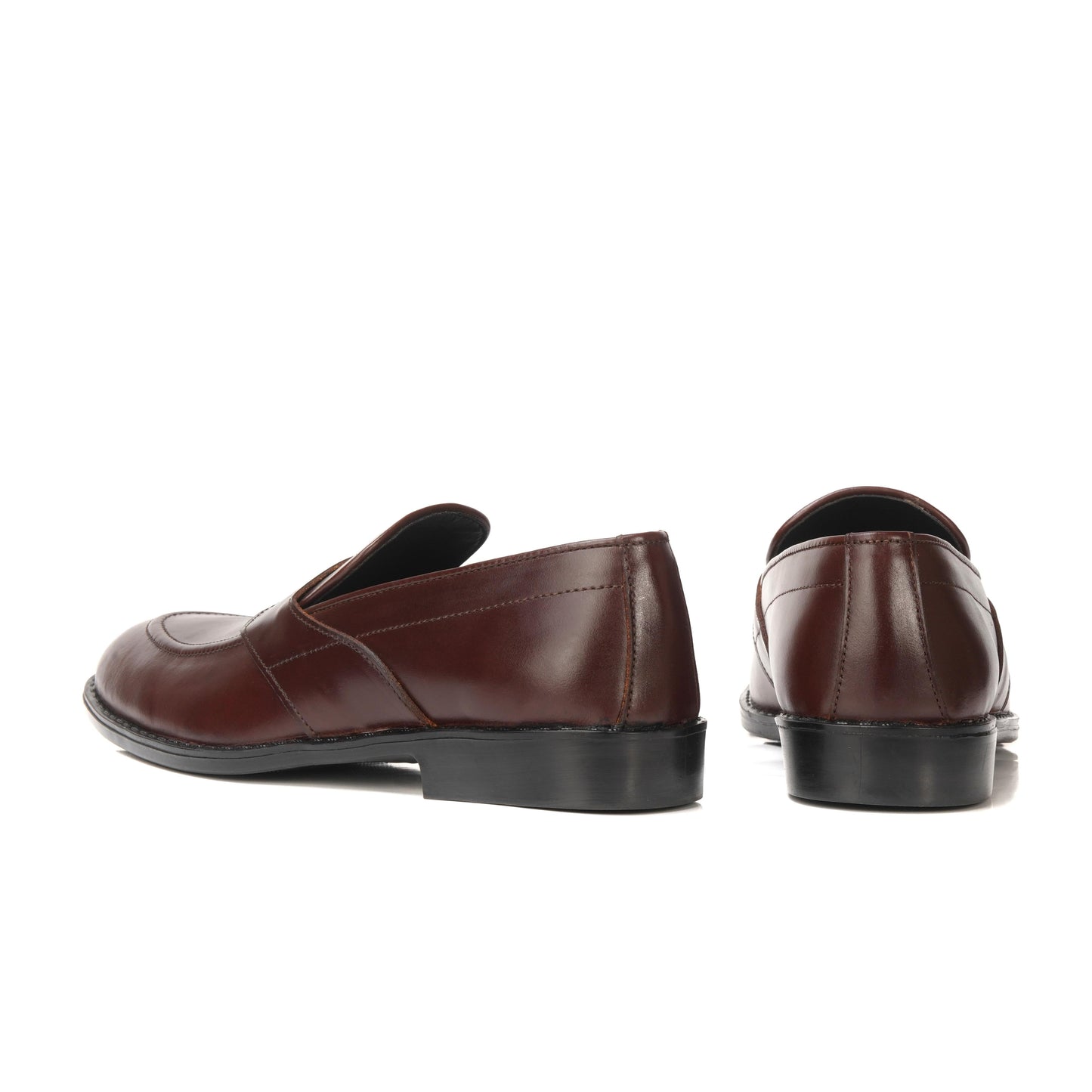 5004-Hot Maroon Cow Leather Formal Loafer Style In Rubber sole