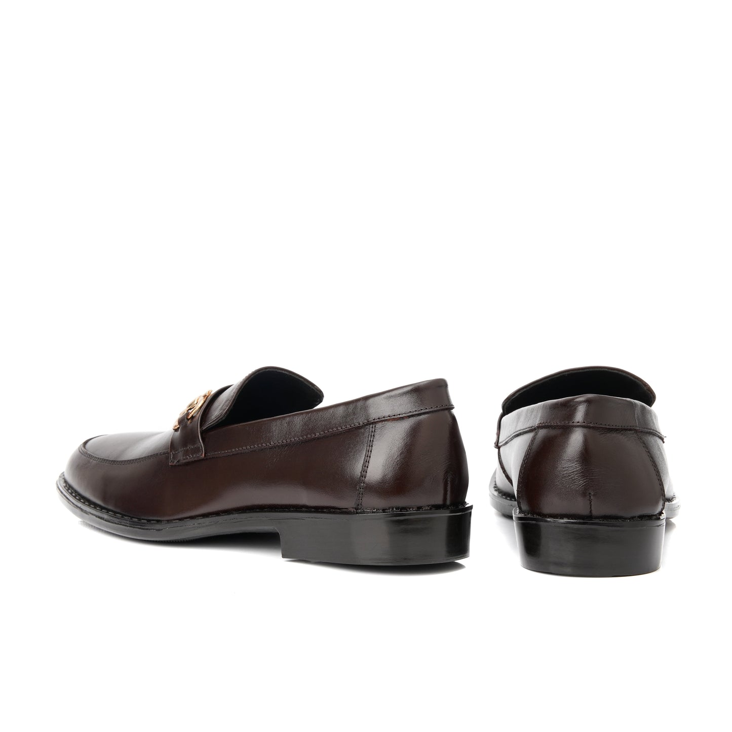 ST-05-Brown Cow Leather Horse bit Formal Loafer Style In Rubber sole - DeVogue