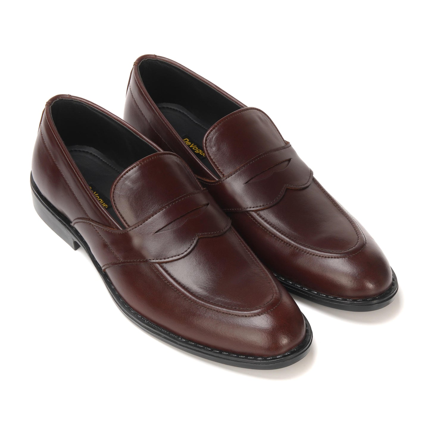 5004-Hot Maroon Cow Leather Formal Loafer Style In Rubber sole