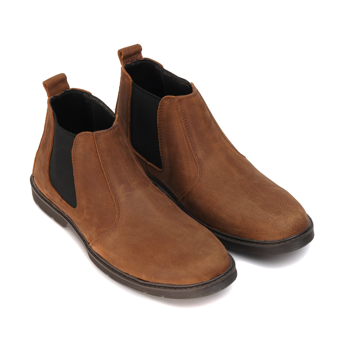 8017-Brown Mild Chelsea Boots - DeVogue