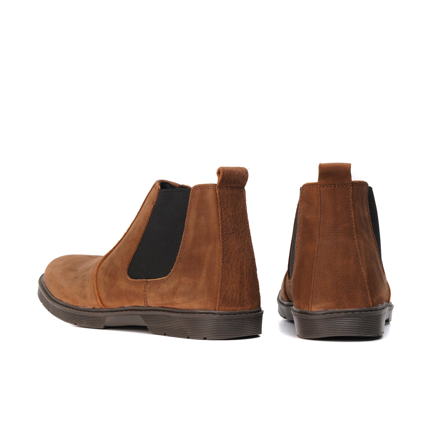 8017-Brown Mild Chelsea Boots - DeVogue