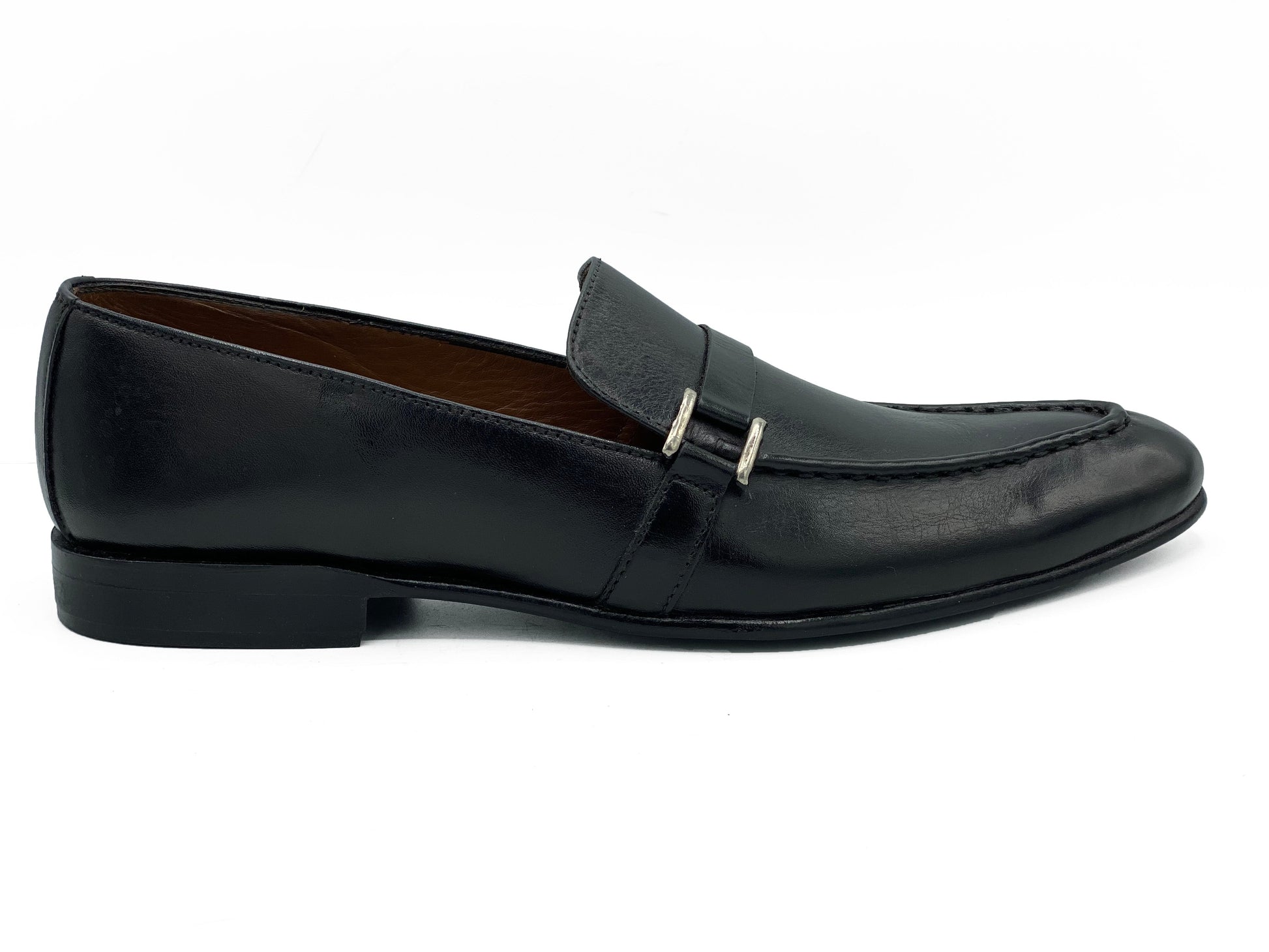 SKU:4002-Black Cow Leather Formal Loafer Style - DeVogue