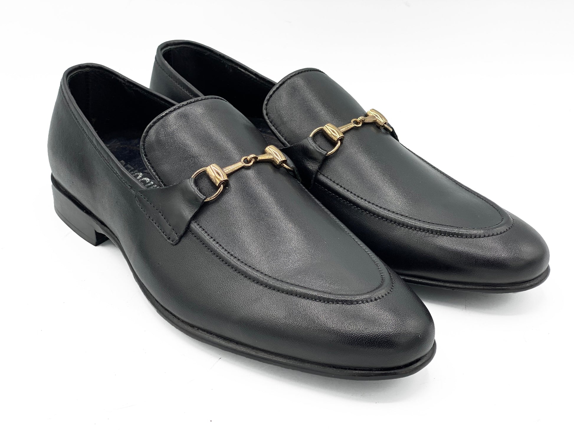 SKU:4001-Black Cow Leather Formal Loafer Style - DeVogue