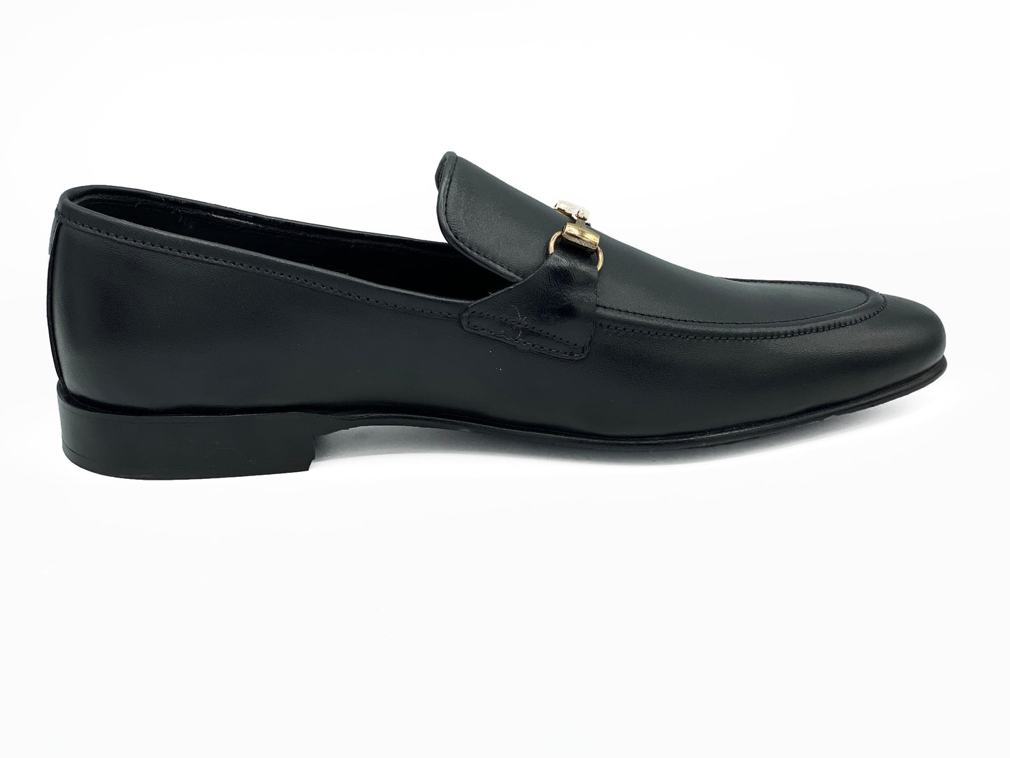 SKU:4001-Black Cow Leather Formal Loafer Style - DeVogue