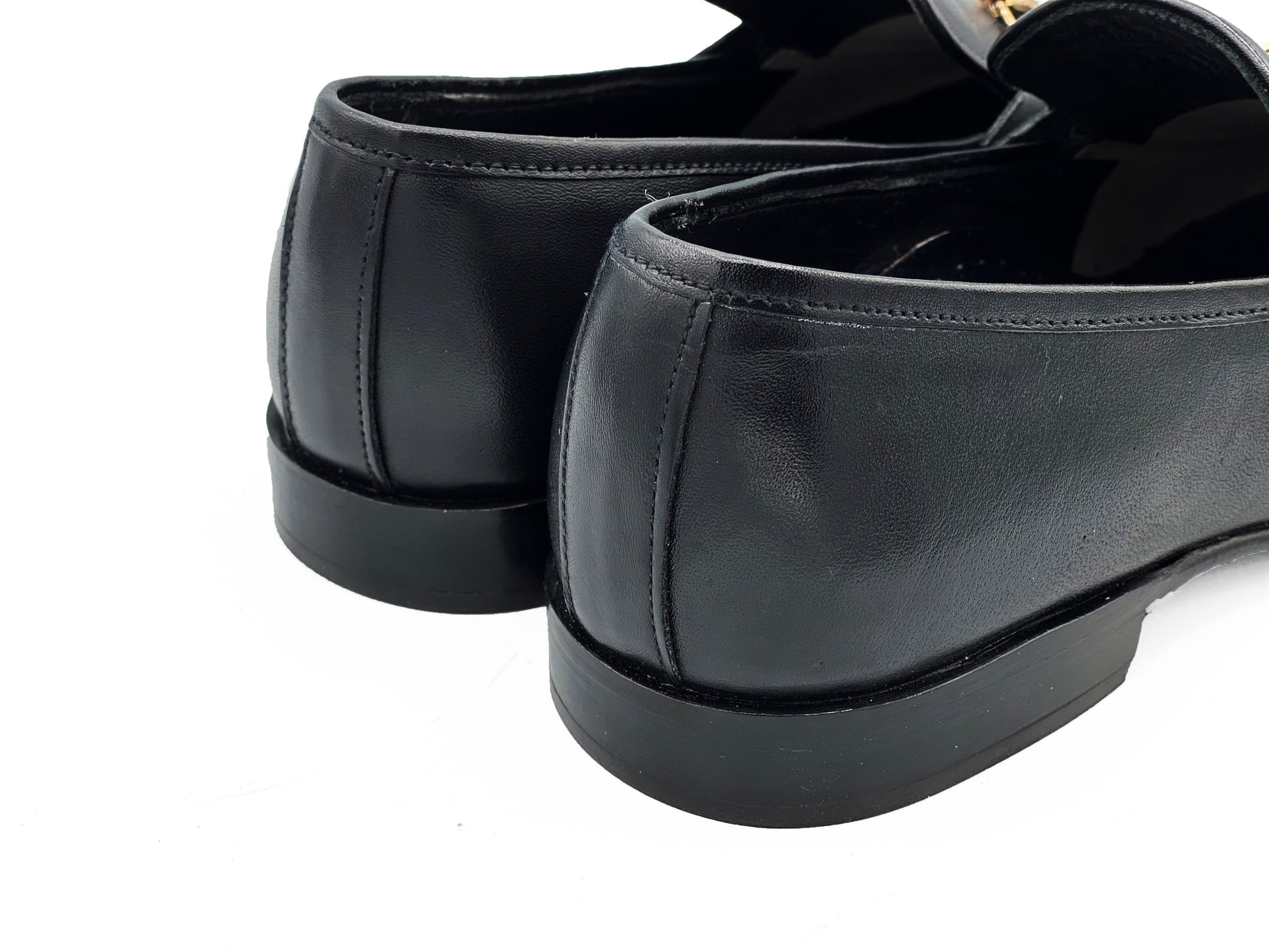 SKU:4001-Black Cow Leather Formal Loafer Style - DeVogue