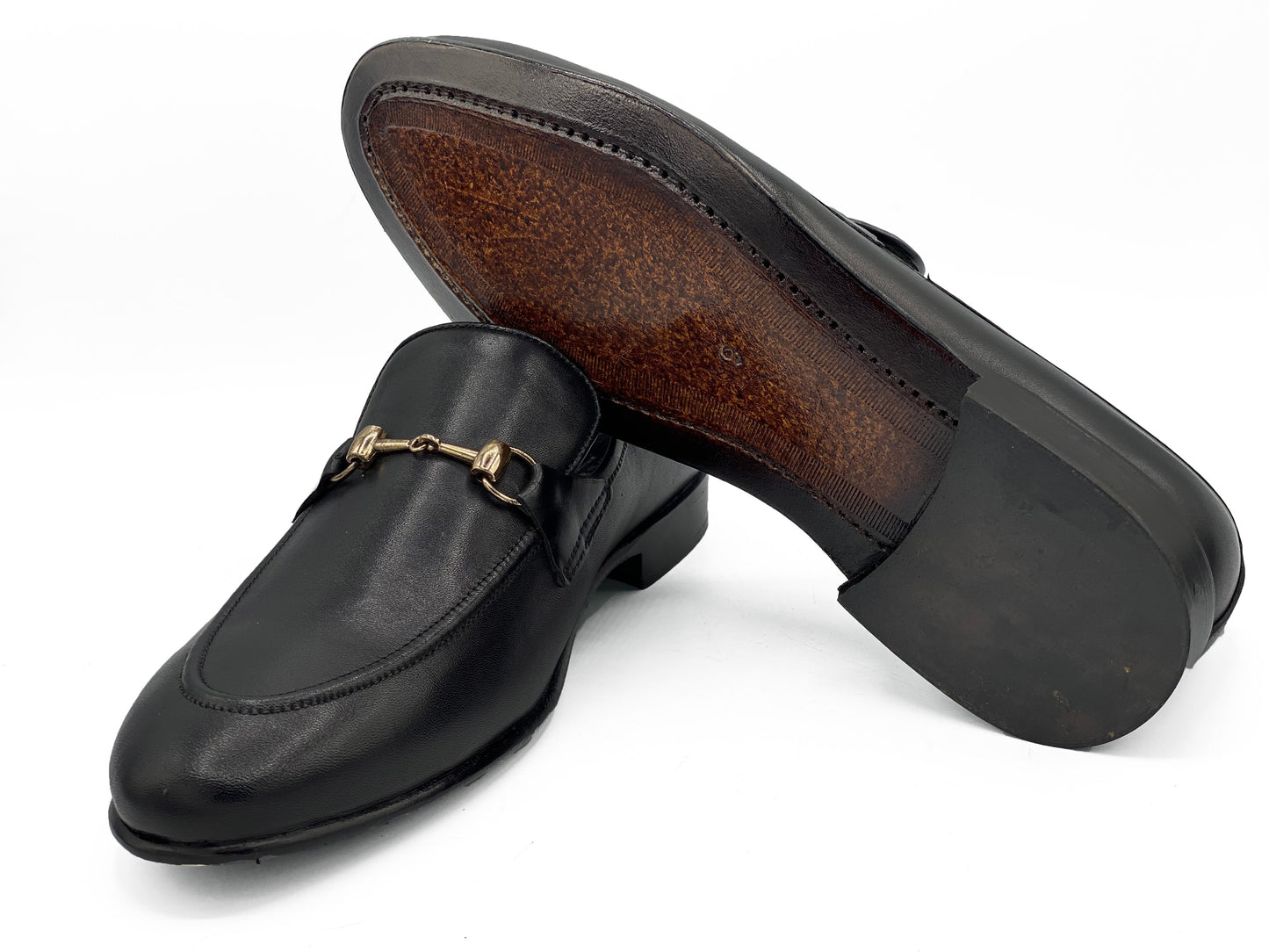 SKU:4001-Black Cow Leather Formal Loafer Style - DeVogue