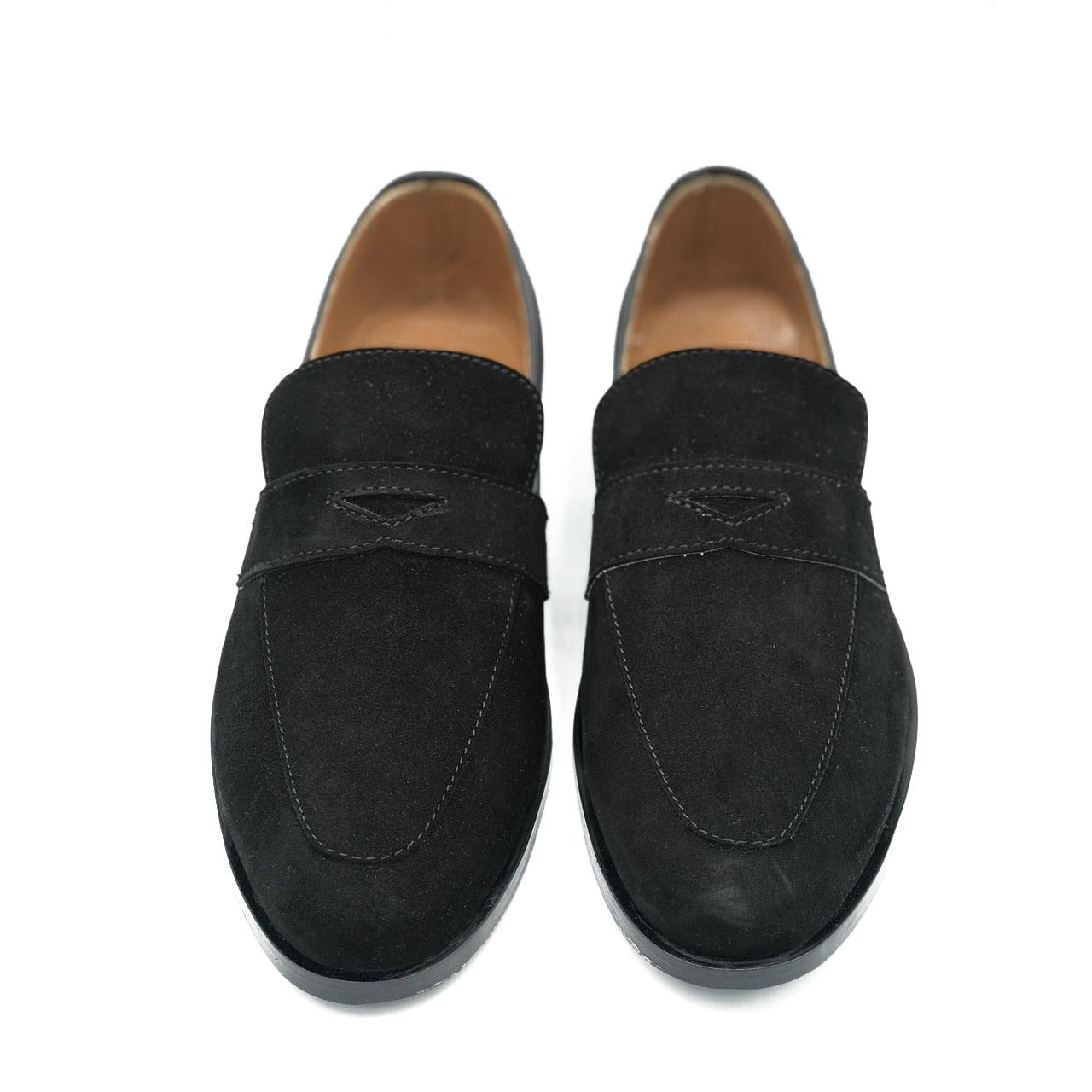 5002-Black Suede Cow Leather Formal Loafer Style - DeVogue