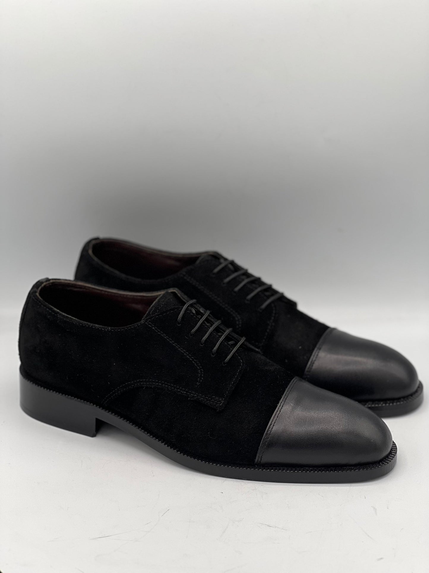 Royal Italian Leather Toe with Suede Formal Laced Shoe - DeVogue