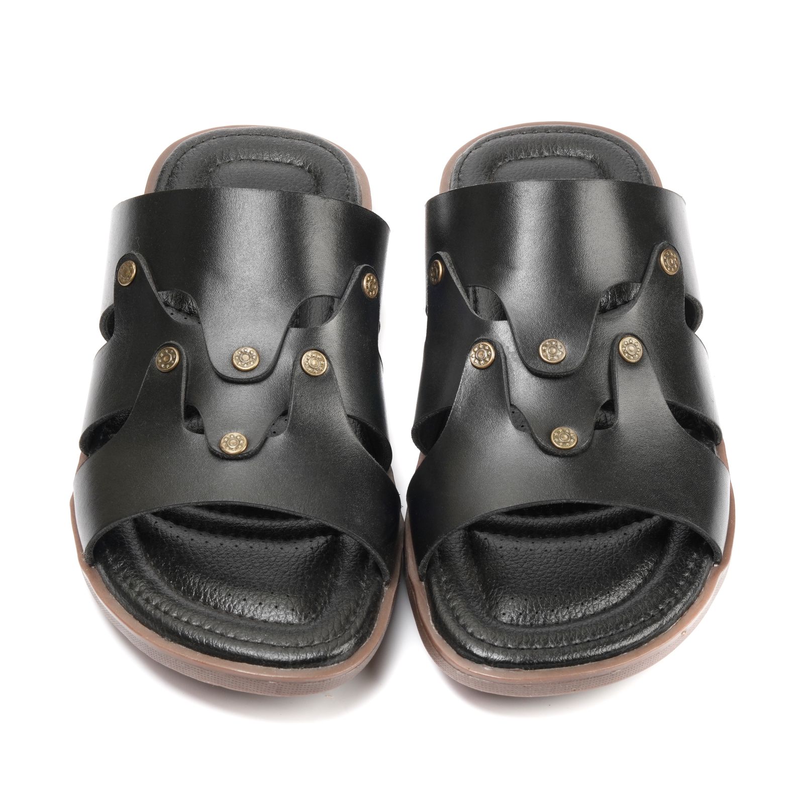 702-Black Chappal style Pure Cow Leather Shoes Trending shoes - DeVogue