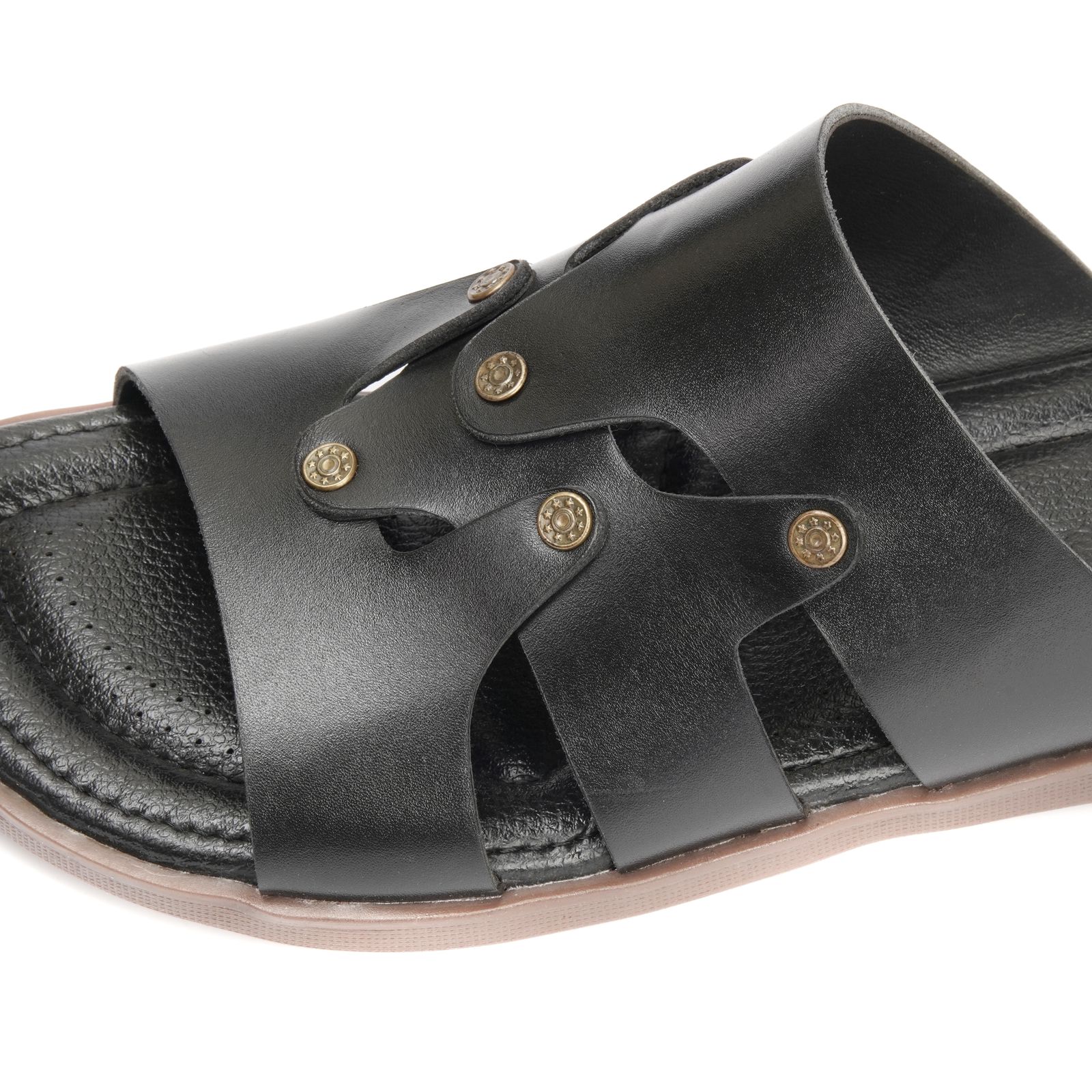 702-Black Chappal style Pure Cow Leather Shoes Trending shoes - DeVogue